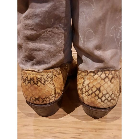 Rare Vintage Dan Post Womens Western Python Snakeskin Boots Sz 7.5M - Picture 10 of 16